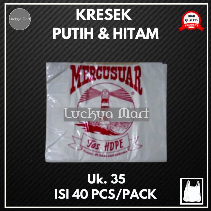 Kantong Plastik Kresek Putih dan Hitam Uk. 35 /Kresek Putih dan Hitam Uk. 35