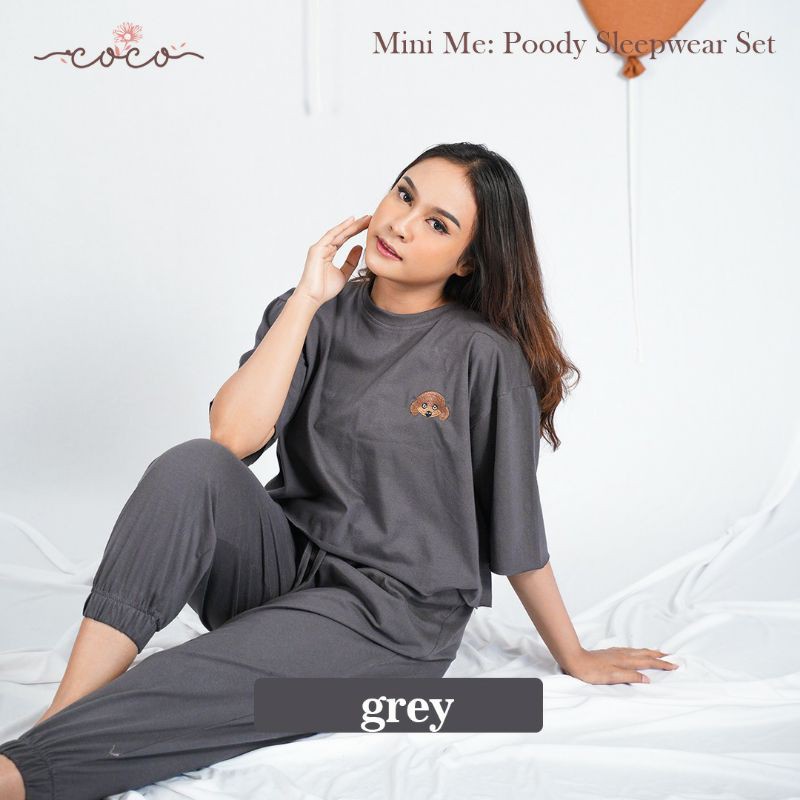 COCO - POODY SET - Celana Panjang - Setelan Wanita - Homewear - Pakaian Wanita - Piyama Wanita - Dailywear - Set Wanita-Grey
