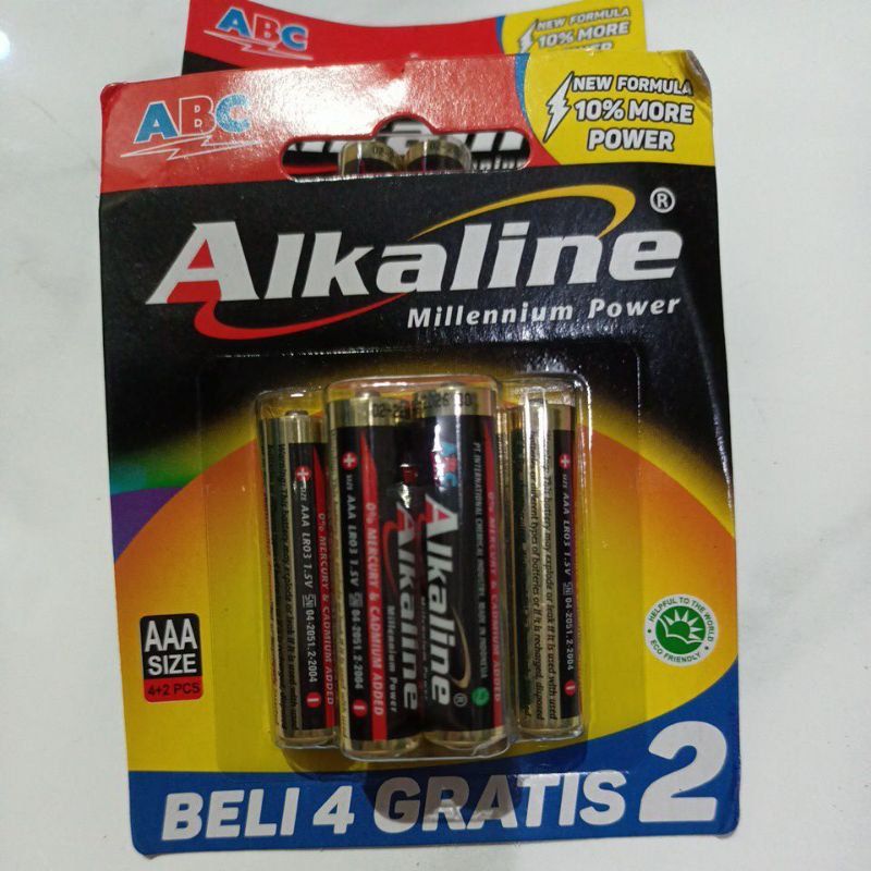 BATERAI ALKALINE ABC AAA ISI 6 PCS