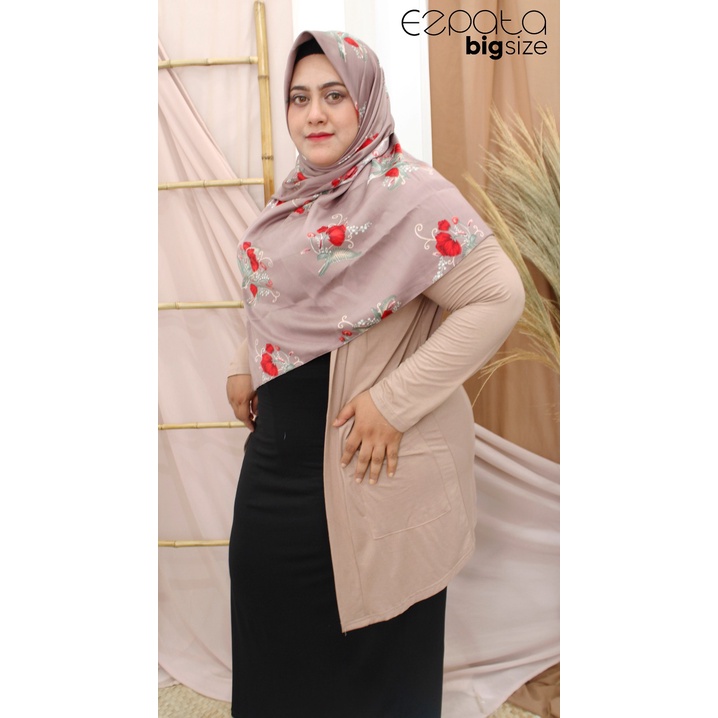 Outer Cardigan Wanita Jumbo Big size Lengan Panjang Polos