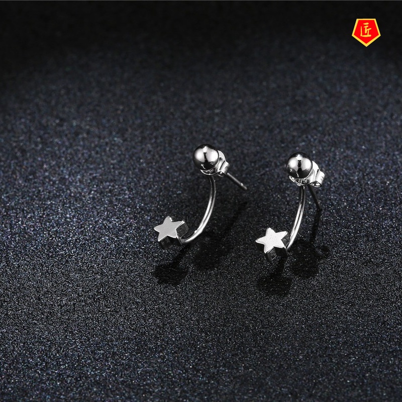 [Ready Stock]Creative Simple round Beads Star Earrings