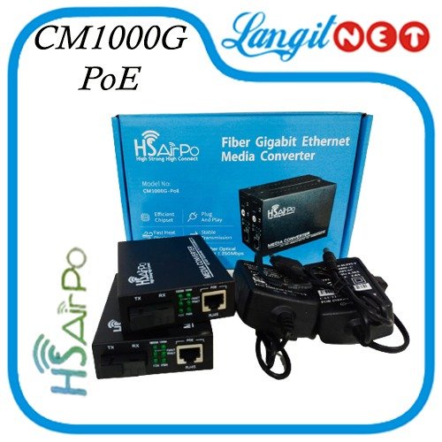 HSAIRPO CM1000G POE GIGABITE 3KM MEDIA CONVERTER