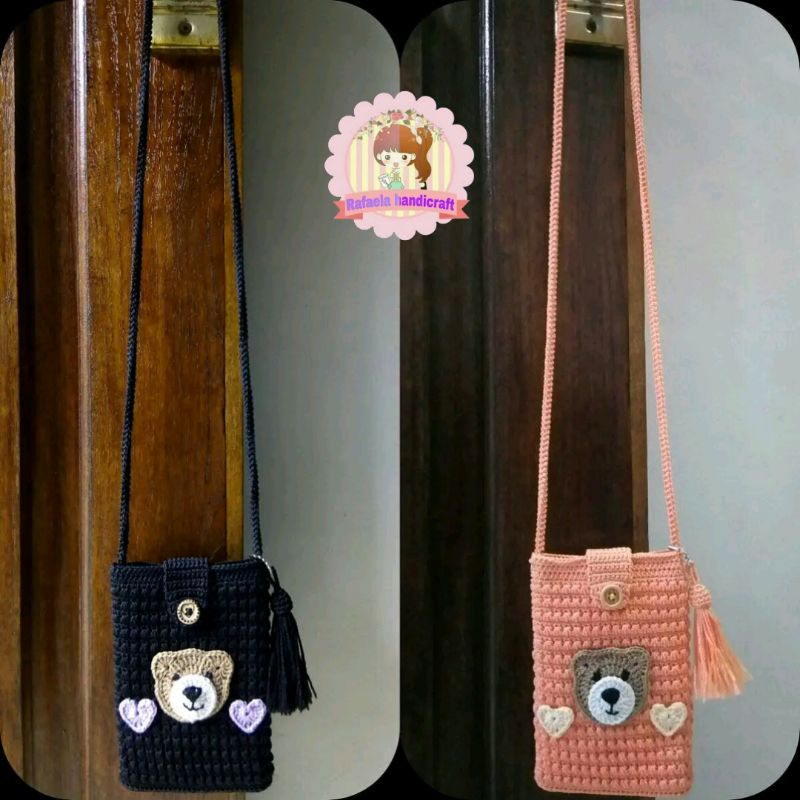 Tas hp rajut/tas rajut selempang