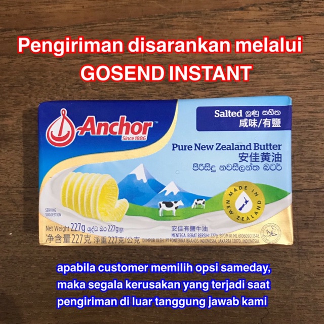 Pure New Zealand Salted Butter Anchor 227gr - Gosend/Grab Only!!!
