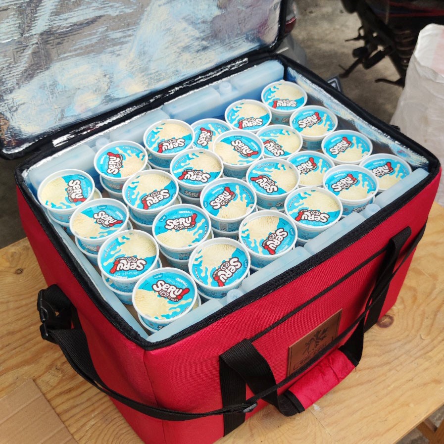 Tas Ice Cream Box Ice Cream 8 Liter Cooler Bag Besar Full Set