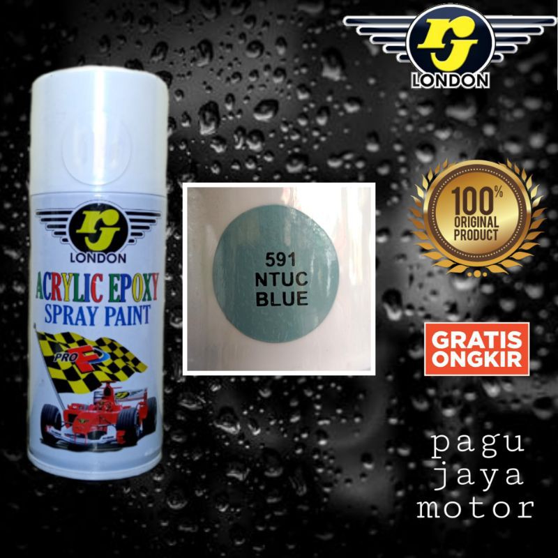 pilox pilok 150cc warna NTUC BLUE BIRU rj london cat semprot spray paint untuk motor mobil kayu besi plastik helm velg