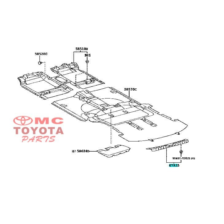 List Plate Bagasi Belakang Toyota Kijang Innova 67935-0K040-E0