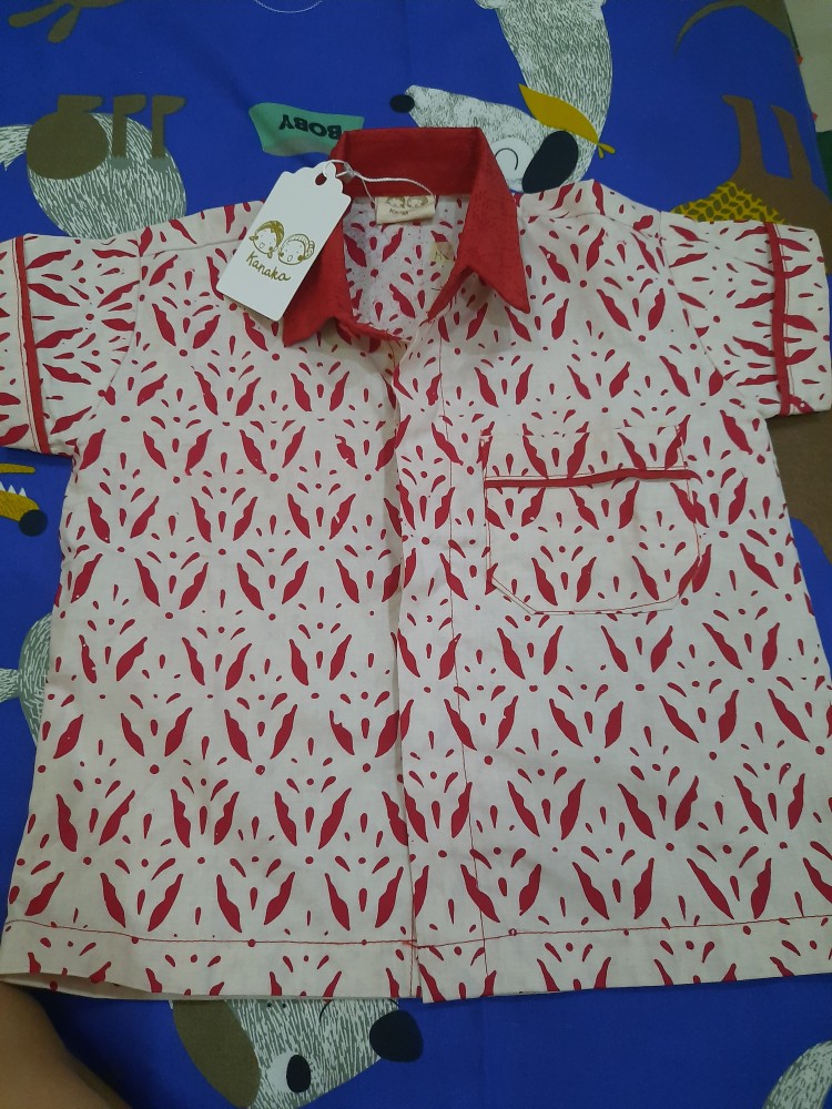Batik Anak Kemeja Sekar Merah