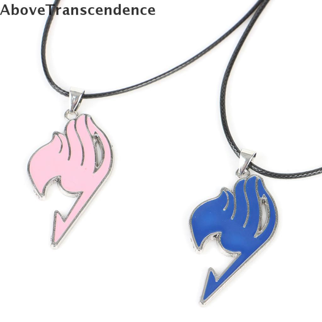 [Bisa COD] Kalung Fairy Tail Pria/Wanita Liontin Alloy Bentuk Logo Guild Fairy Tail Anime Warna Merah, Silver, Biru, Hitam, dan Pink