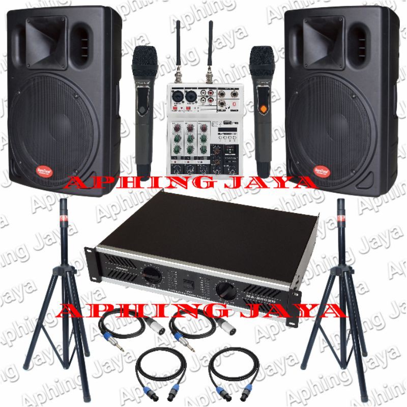 Jual Paket Sound System Indoor Outdoor Speaker 15inch + Power Amplifier