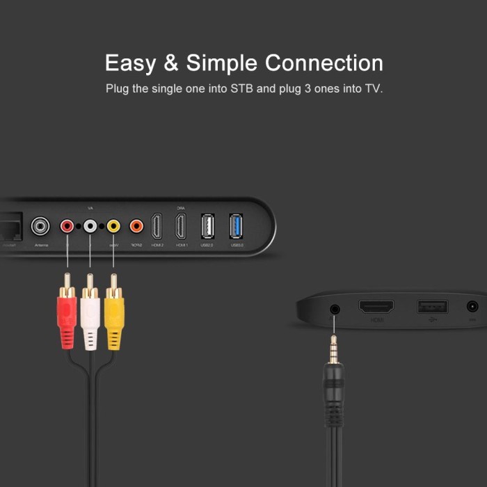 Cable Audio video-s 3.5mm to rca 3 male gold plated standard 1.5 meter - kabel audio 3.5 to av rca3 1.5m