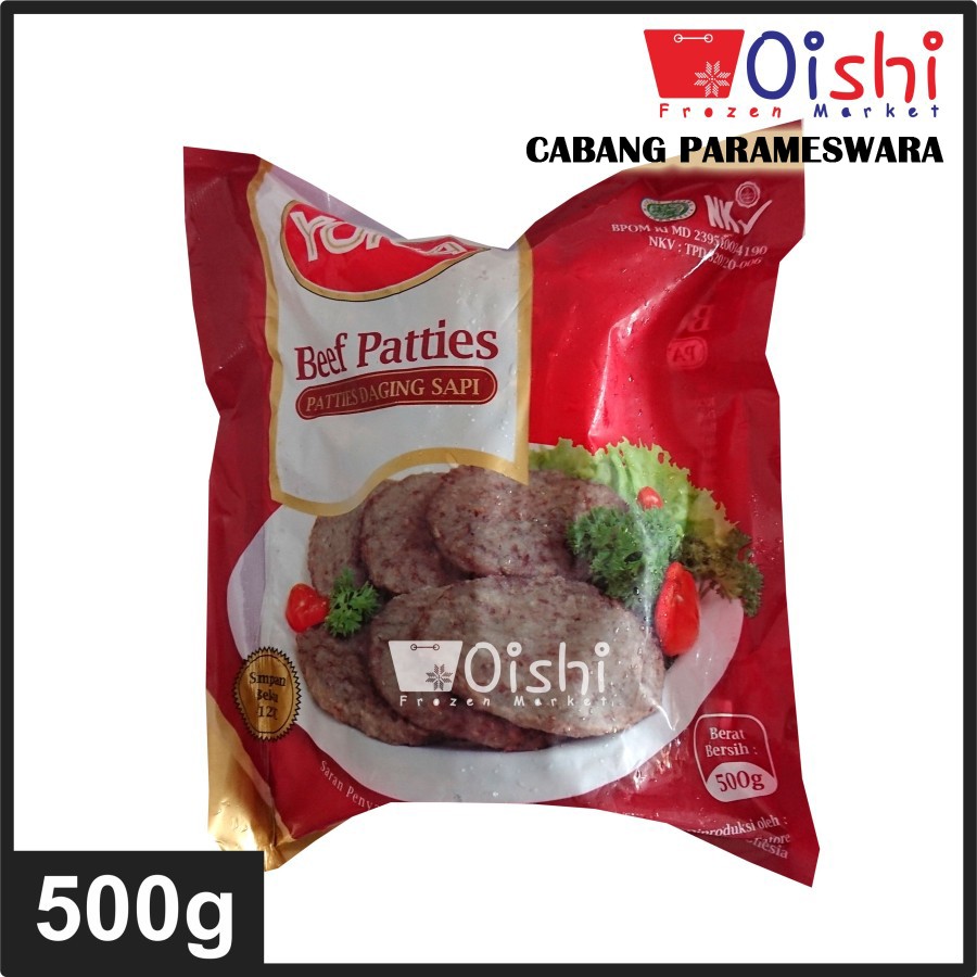 Yona Beef Patties (Burger Daging Sapi) 500g FROZEN BEKU