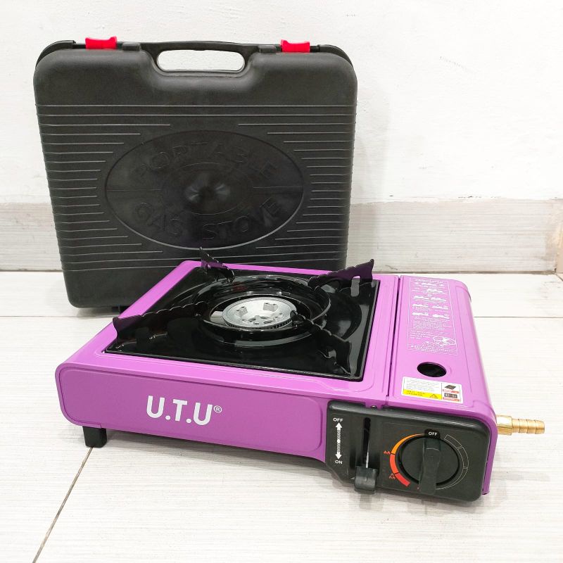 Kompor Gas Portable UTU 1 Tungku -  2in1 ( Gas Kaleng &amp; Gas Elpiji 3kg ) 2 Fungsi / Steamboat / Panggang / Sangwo