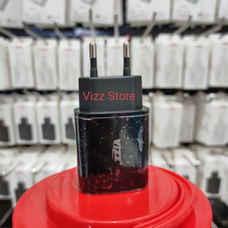 Adaptor Charger Vizz 2.1A 2 USB TC18 1 Toples 30Pcs ORIGINAL Vizz