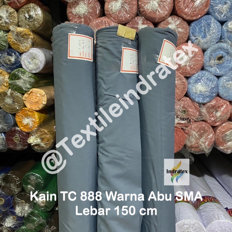 ( per setengah meter ) kain katun jepang ABU TUA TC 888 meteran ECERAN bahan baju kemeja hem atasan seragam kerja gamis koko bergo jilbab hijab kerudung dekorasi dekor background backdrop foto kerajinan tangan craft