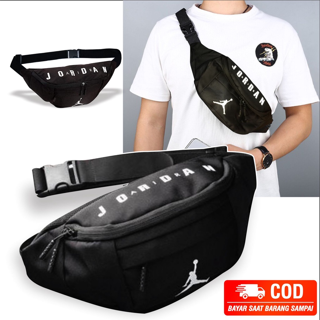 Pege 8833 - Tas Pinggang Waistbag Pria Selempang Jordan Kasual Slingbag Bahu Cowok