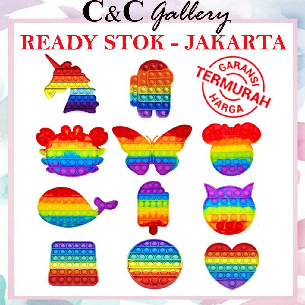 FIDGET PUSH POP IT RAINBOW MAINAN ANAK PENGHILANG STRESS TIKTOK