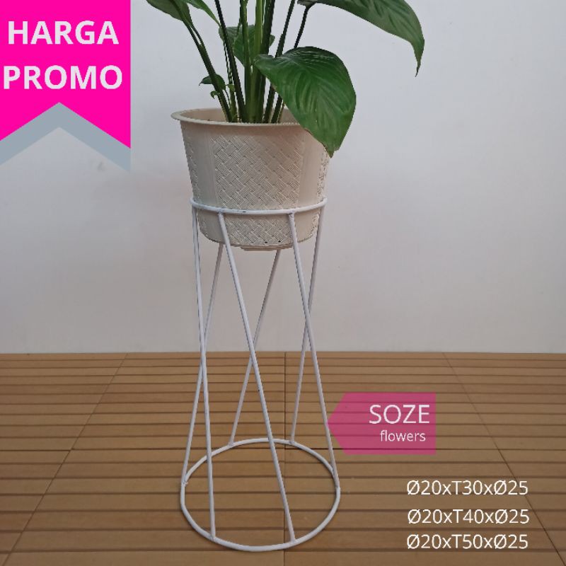 DUDUKAN POT STANDING POT BESI MINIMALIS 30cm  40cm  50cm 