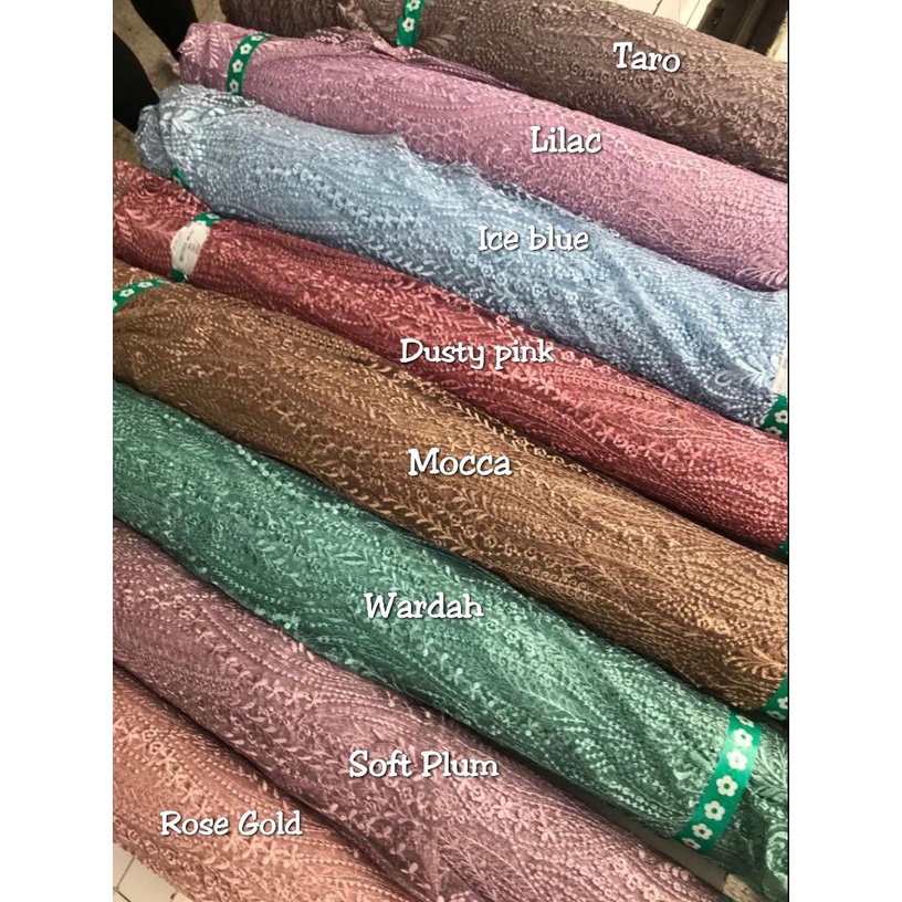 Kain Tile Akar Padi Mutiara Glitter Bahan Brukat Brokat Chantilly Tulle Bordir Meteran