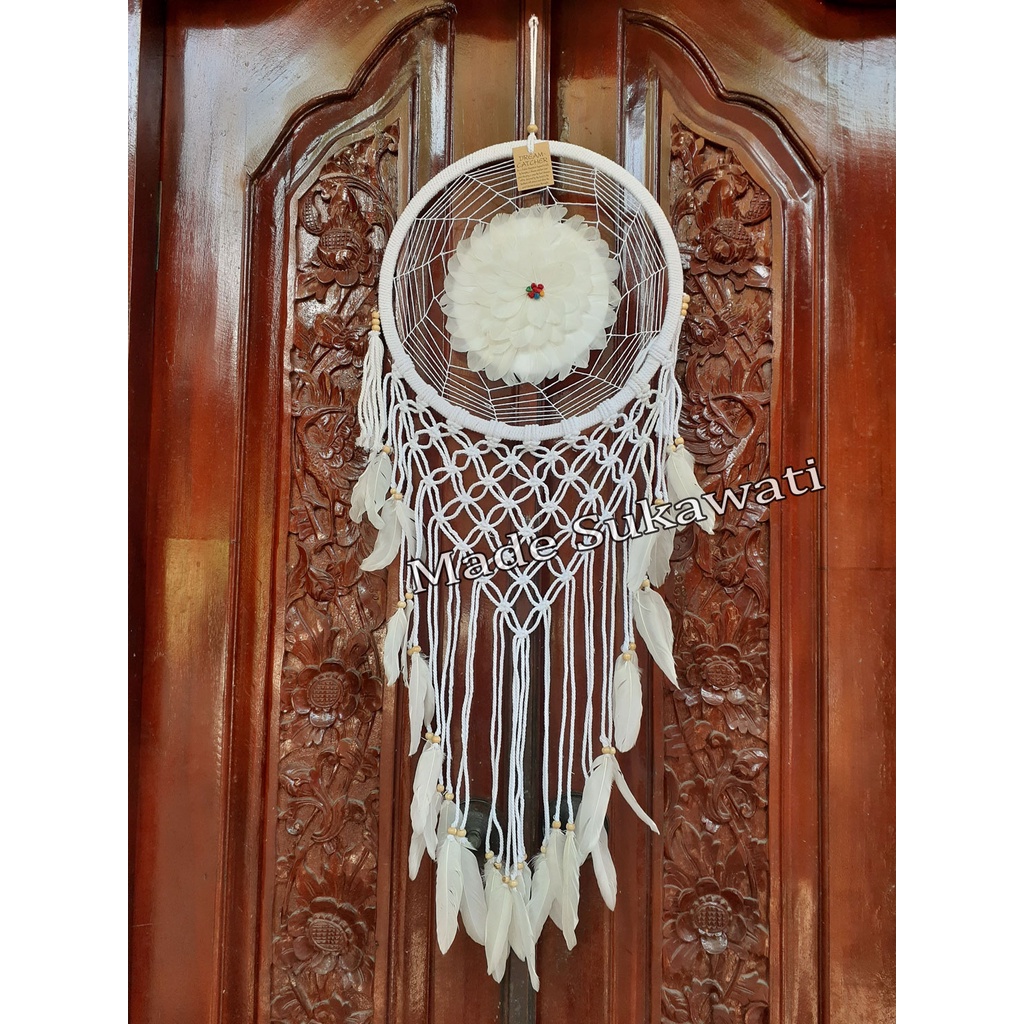 Dream catcher jaring bunga kembang bulu ayam hiasan dekorasi