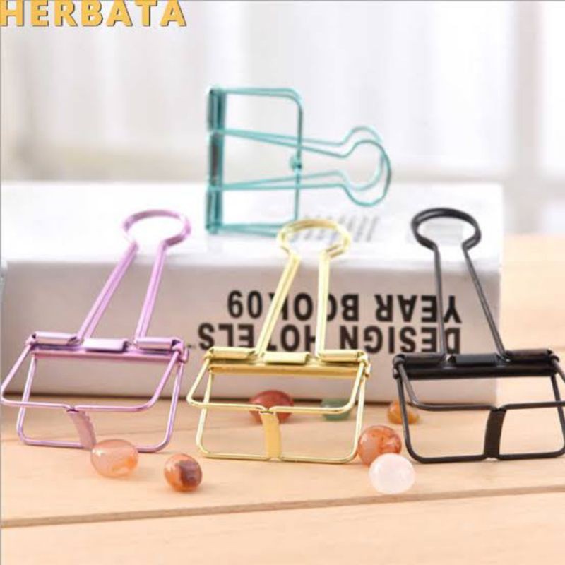 

Paper Binder Hollow Paper Clip Klip Kertas Chrome Besi Lubang Warna Warni