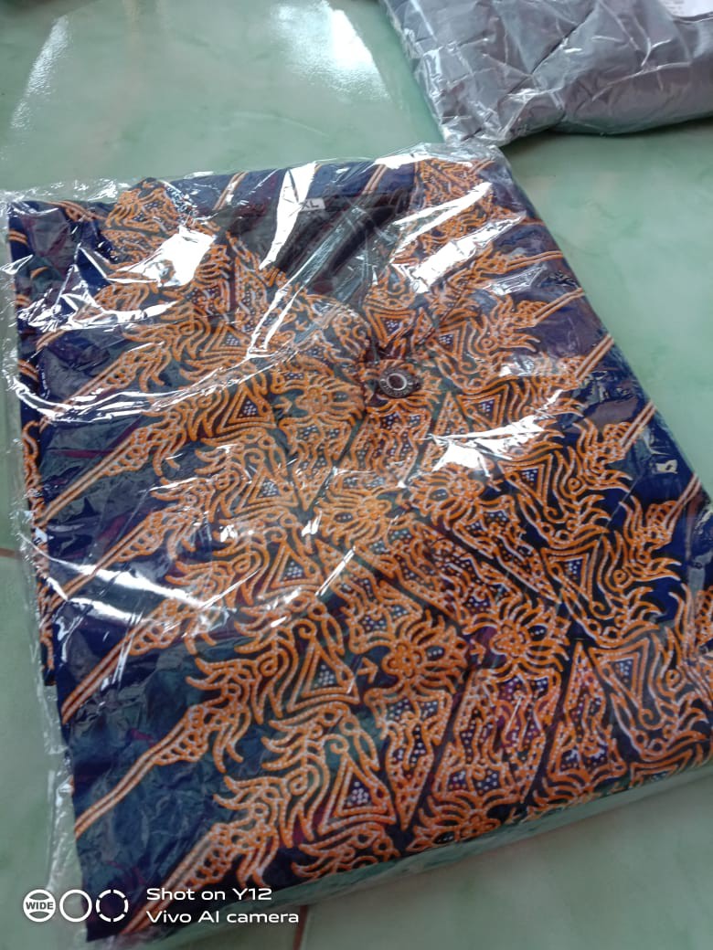 Batik Solo Modern Set Sarung Kemeja Modang Navy