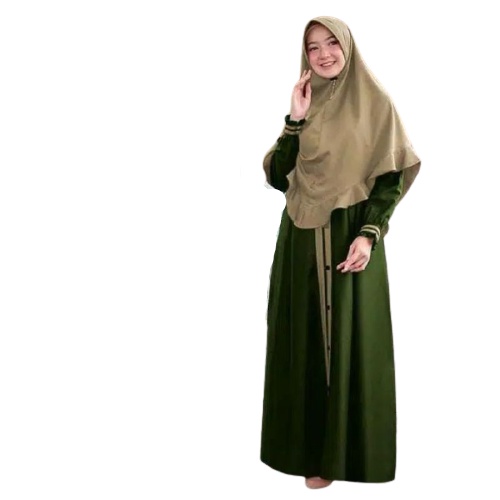 Gamis Syari Set Hijab Lebaran 2024 FARHANA SYARI MOSSCRAPE (GAMIS + HIJAB/KHIMAR) Gamis Syari Set Hi