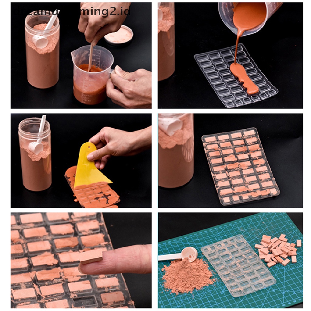 Cetakan Semen / Batu Bata Mini Bahan Silikon Untuk Dekorasi Rumah DIY