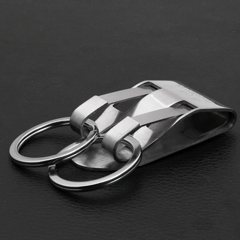 Siy Gantungan Kunci Model Klip On Bahan Stainless Steel Dengan 2 Gantungan Kunci