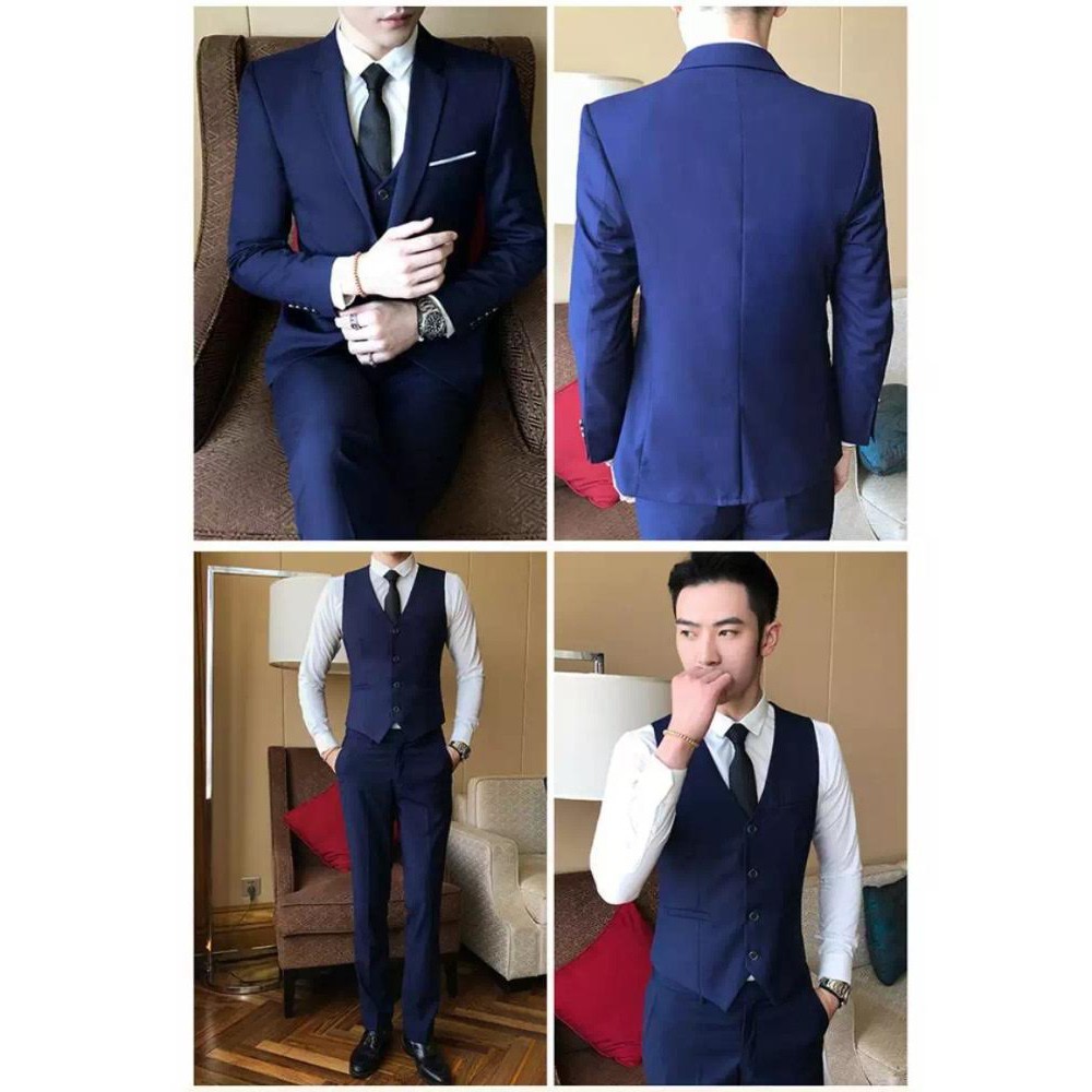 SETELAN BLAZER NAVY PRIA SLIMFIT NIKAYU ORIGINAL 5IN1 - NEW DALTON NAVY HIGH TWIST PREMIUM