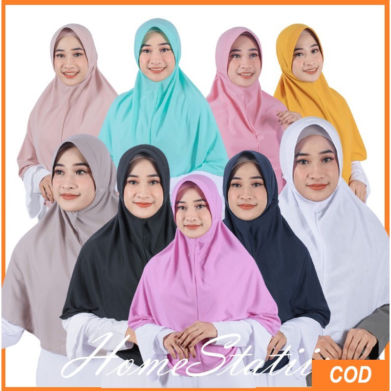 PROMO Terlaris..Jilbab Instan Serut Size L | Hijab Santai Homestatis | Khimar Kaos