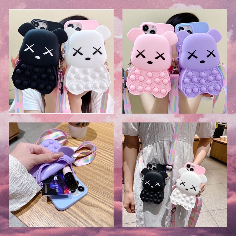 kaws case pop it pouch case untuk iphone oppo vivo samaung xiaomi huawei infinix