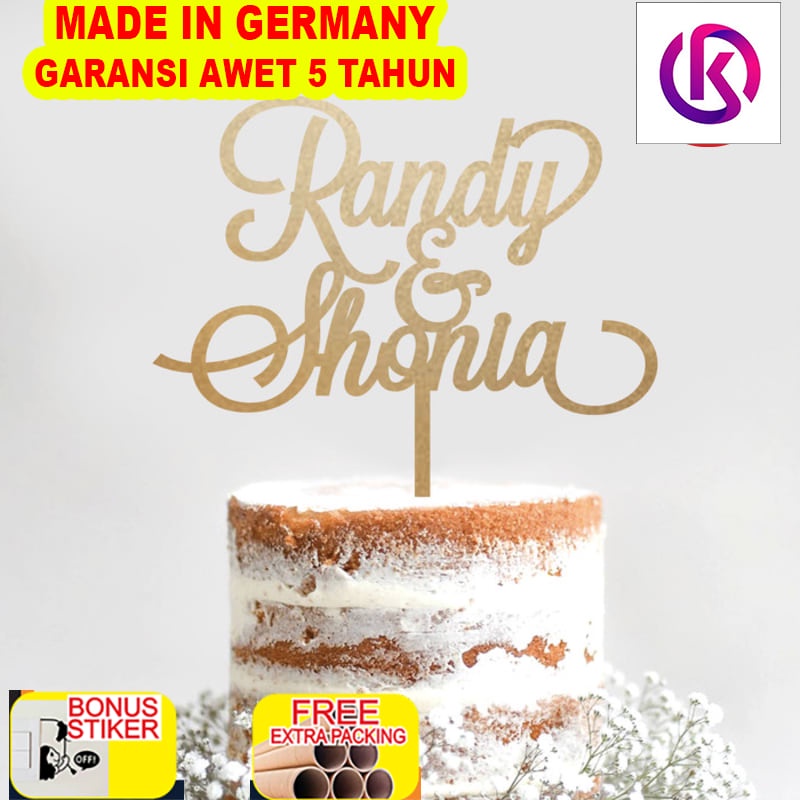 

Murah Custom Cake Topper Akrilik Couple Topper Wedding Cake Hiasan Kue - 10cm