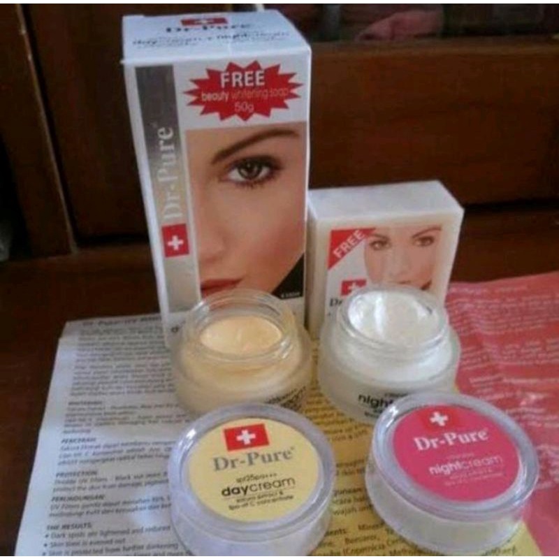 DR PURE SET CREAM siang/malam/sabun