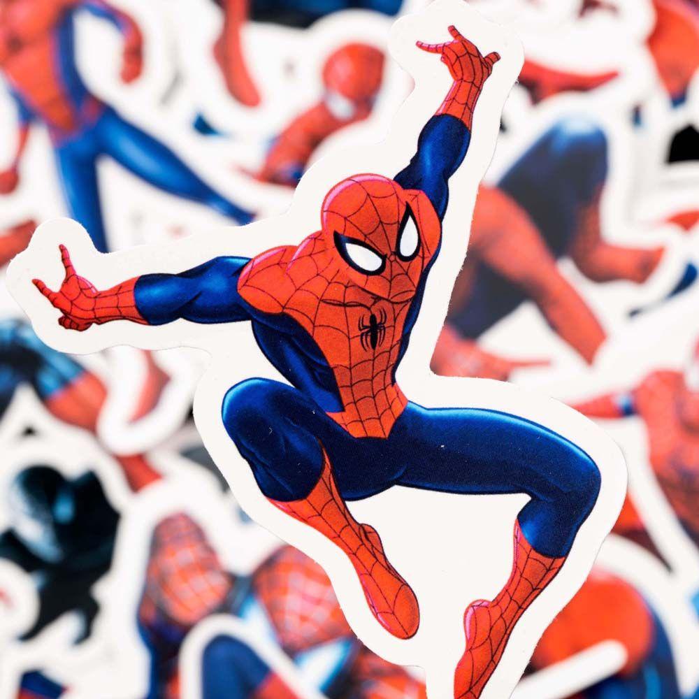 LANFY Spider Man Stiker Tahan Air Anak Hadiah Marvel Avengers Graffiti Stiker Alat Tulis Stiker Untuk Koper Laptop Fans Koleksi Hadiah Stiker Anime