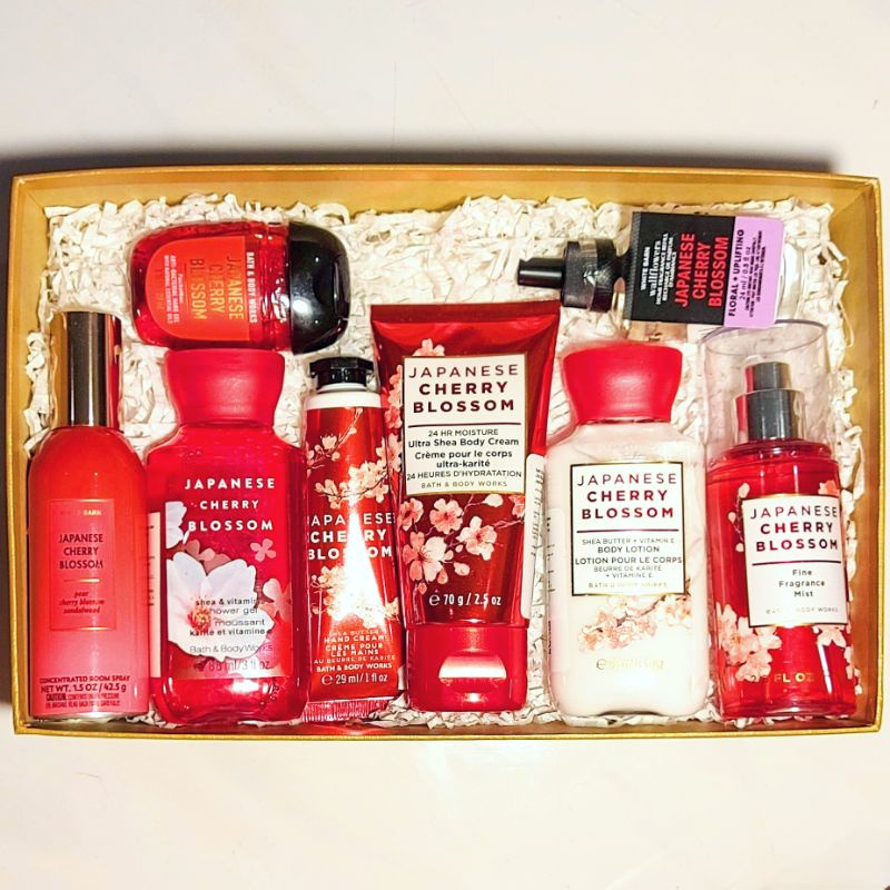 BBW JAPANESE CHERRY BLOSSOM TRAVELSIZE BATH &amp; BODY WORKS PAKET VALENTINE'S DAY