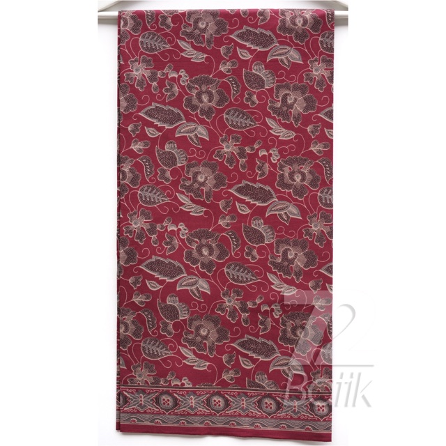 KAIN BATIK PREMIUM Bahan Katun Motif Kembang Warna Merah Maroon Marun Maron 725036 Cap 72 Jarik Jarit Samping Kebat Panjang Batik Katun Modern Premium Bahan Seragam Batik Pernikahan Kantor Keluarga Murah Kamen Jadi Batik Bali Lembaran