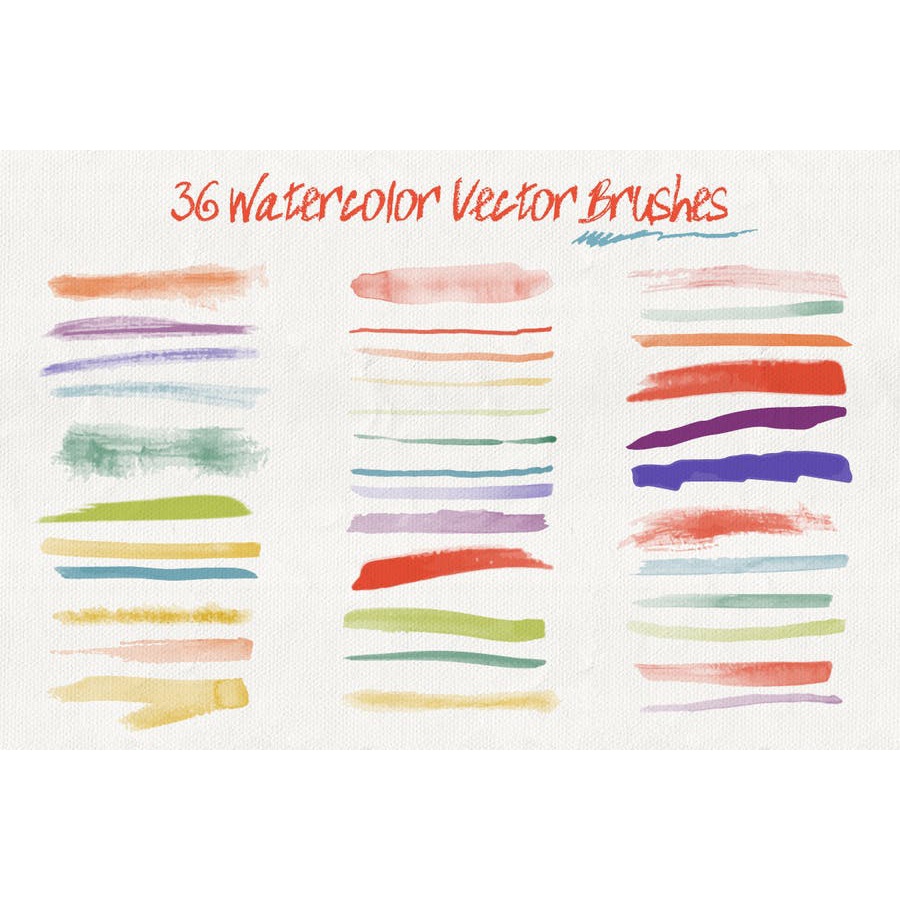 Set Of Watercolor Brushes And Textures