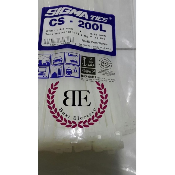 

➤ Kabel Ties / Kabel Tis / Cable Tie CS 200 L PUTIH 20 cm SIGMA CS200L ☏