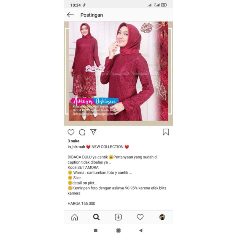 Amora set kebaya murah