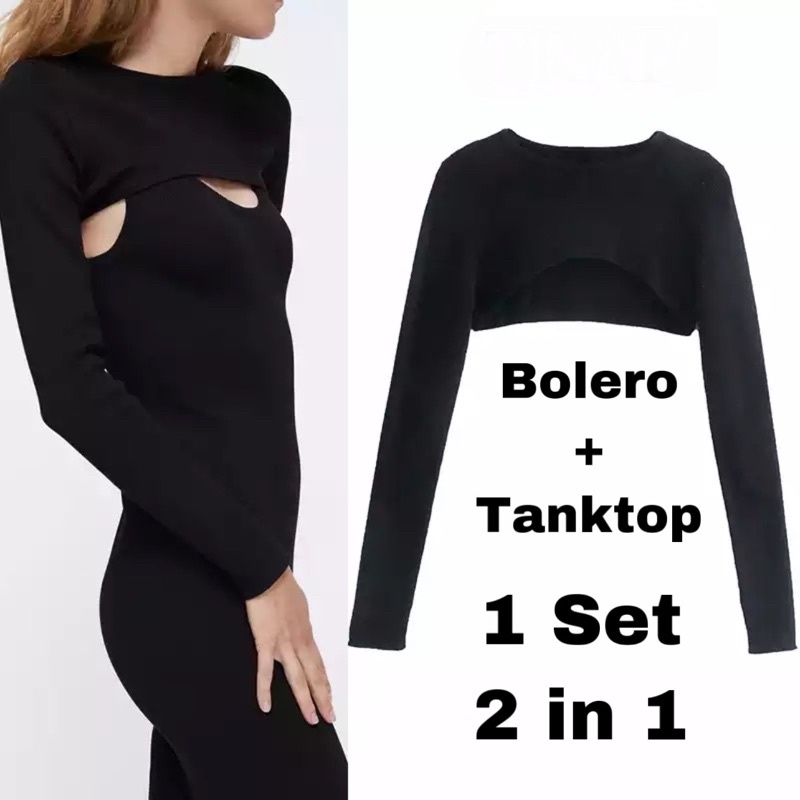 Atasan Wanita Set Bolero + Tanktop