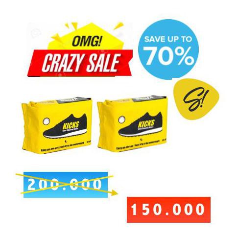 DISKON  TISSUE PEMBERSIH SEPATU KICKS WIPES SEPERTI CREP WIPES 30 SHEET