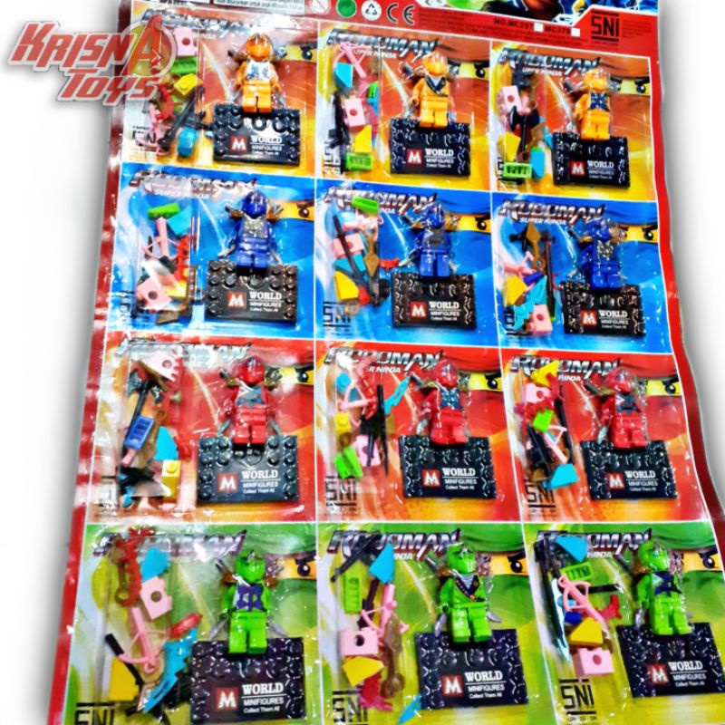 MAINAN BALOK SUSUN FIGURE NINJA/BRICK SUPER NINJA isi 12pcs/Lembar