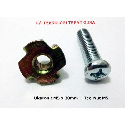 Baut JP M5 x 30 mm + Tee Nut/T-Nut 5 mm