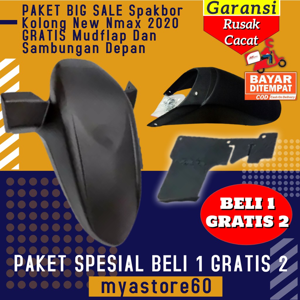 PAKET BIG SELL Spakbor Kolong New Nmax 2020 Mesin Hugger Nmax 2020 New Gratis Mudflap Dan Sambungan