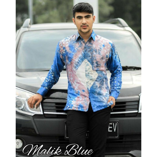 BATIK KODE MALIK BLUE | LONTARA | Kemeja Batik Pria By BATIK LANANG - Kemeja Pria Lengan Panjang