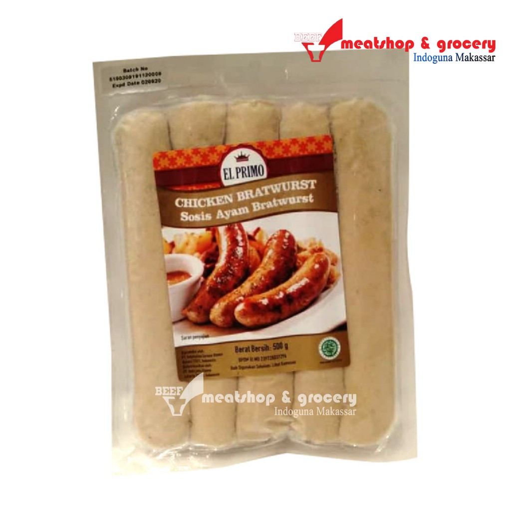 

El Primo Chicken Bratwurst Sosis Ayam 500 gr