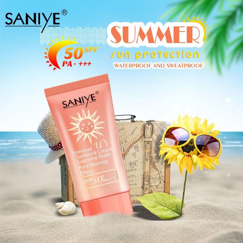 SANIYE Sunscreen SPF 50++ Cream tabir Surya/pelembab tabirsurya pemutih/SPF 50