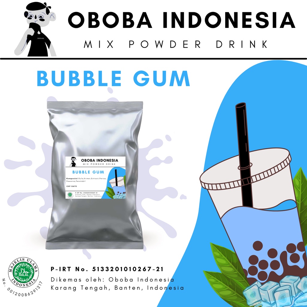 

Bubuk Minuman Bubble Gum 1 Kg / Ice Blended Bubble Drink Bubble Tea Powder Drink