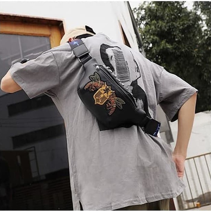 Waist Bag Kulit Pria Keren Terbaru Tas Bahu Tas Selempang Pria Tas Slempang Cowok Kulit Kekinian